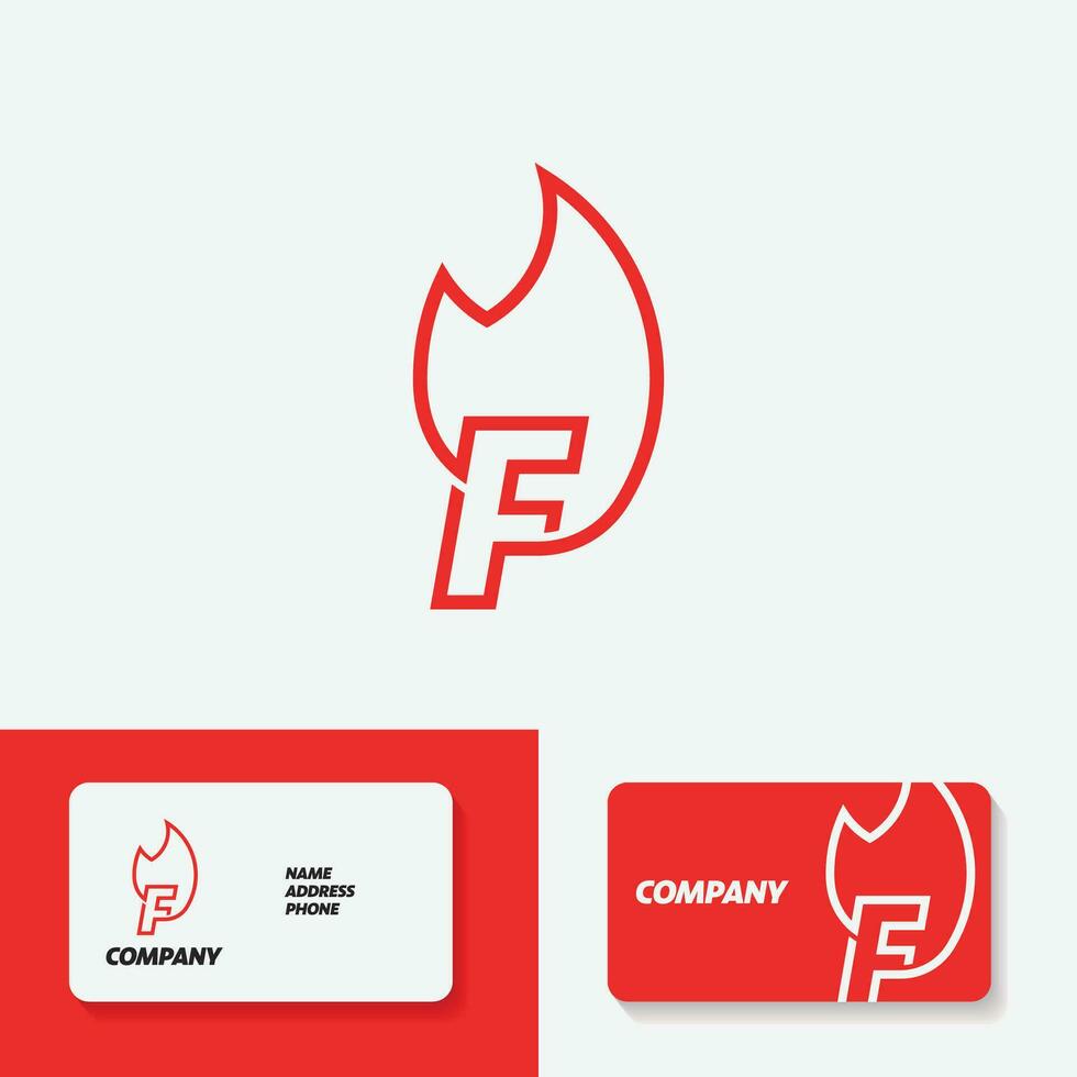 Fire Alphabet Logo F vector