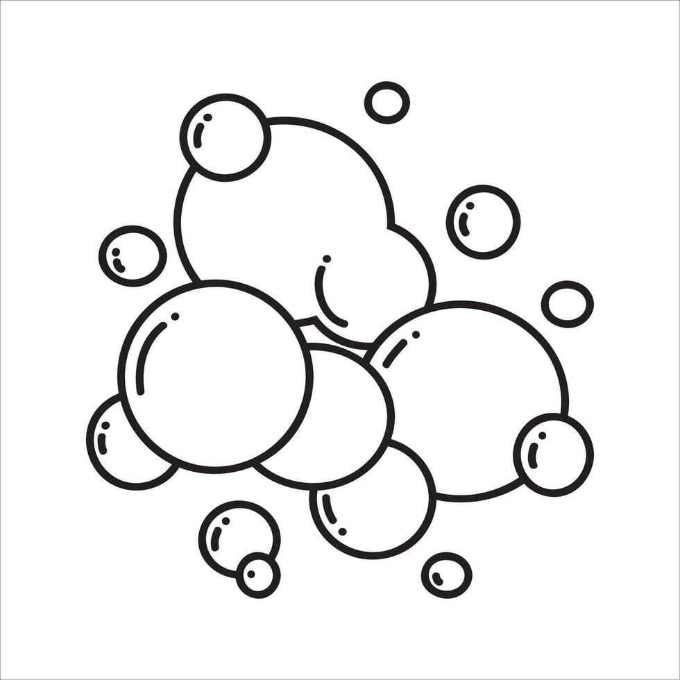 Vector isolated doodle soap bubble cartoon, hand drawn style