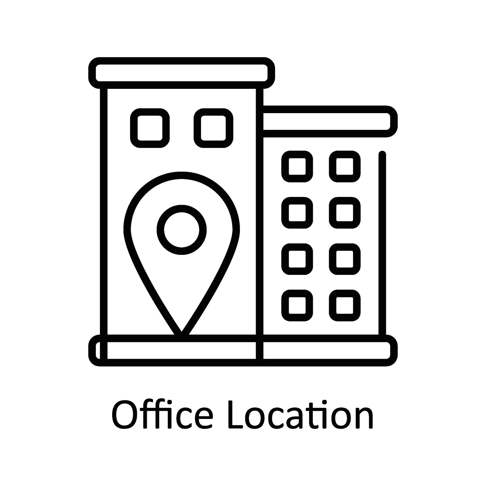 Office Location Vector outline Icon Design illustration. Map and