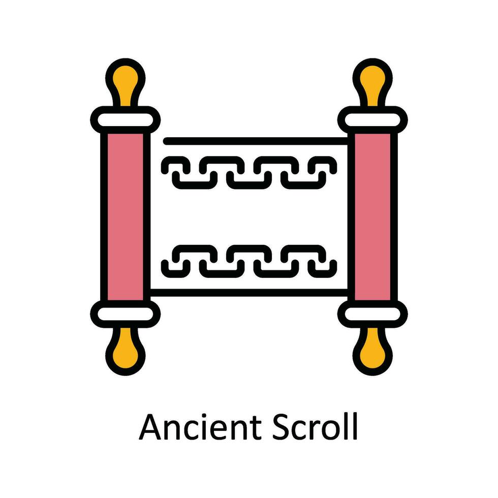 Ancient Scroll  Vector Fill outline Icon Design illustration. Astrology And Zodiac Signs Symbol on White background EPS 10 File
