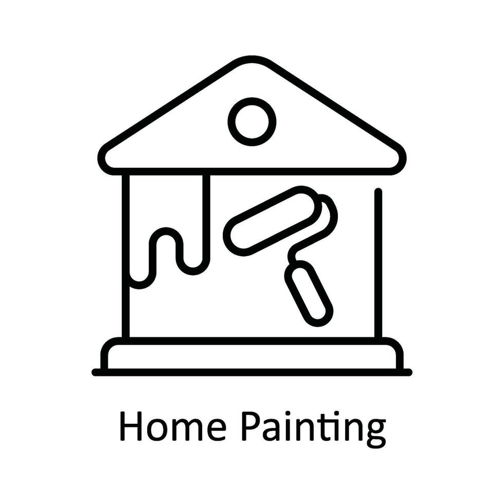 Home Painting Vector  outline Icon Design illustration. Home Repair And Maintenance Symbol on White background EPS 10 File