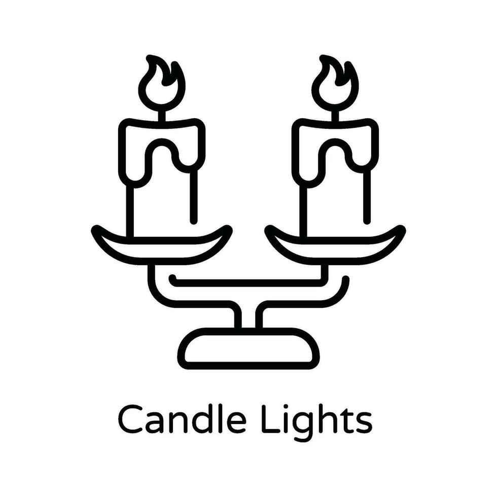 Candle Lights Vector  outline Icon Design illustration. Astrology And Zodiac Signs Symbol on White background EPS 10 File