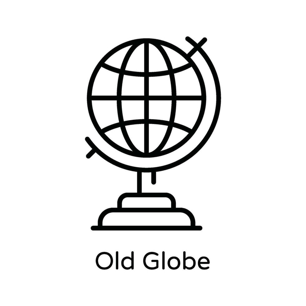 Old Globe Vector  outline Icon Design illustration. Astrology And Zodiac Signs Symbol on White background EPS 10 File