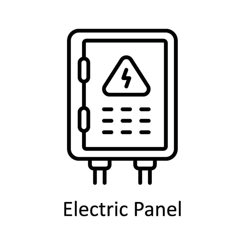 Electric Panel Vector  outline Icon Design illustration. Home Repair And Maintenance Symbol on White background EPS 10 File