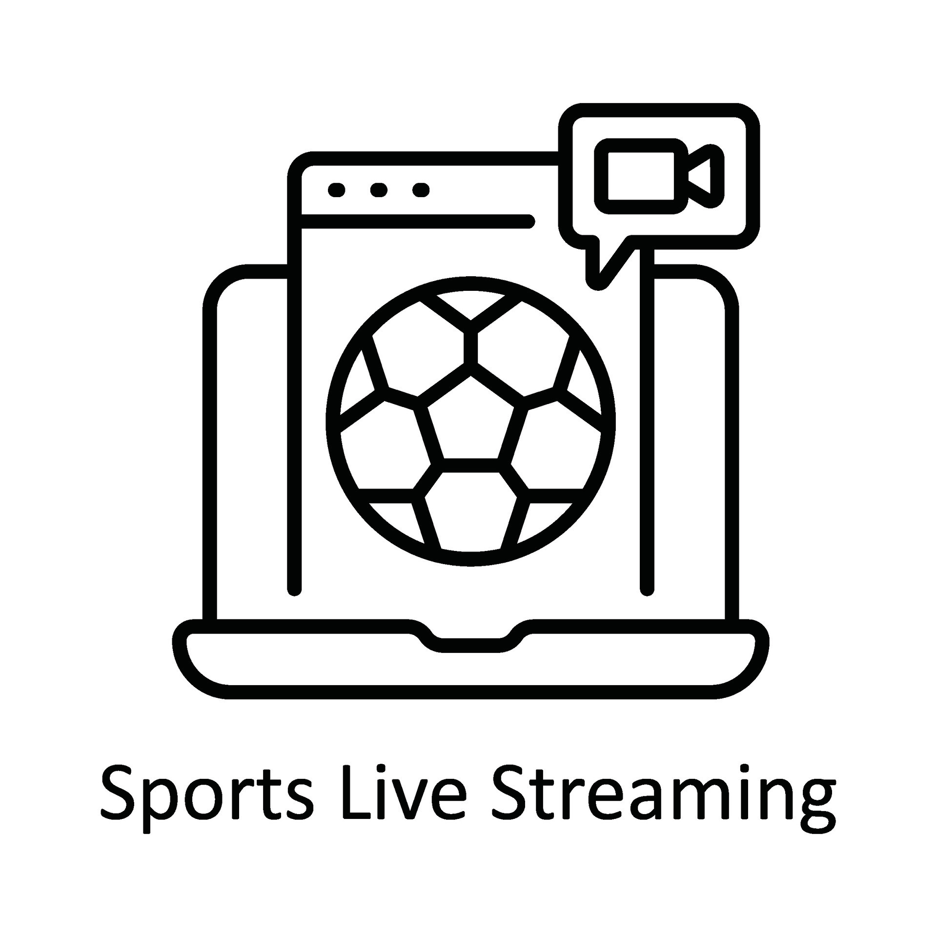 Sports Live Streaming Vector outline Icon Design illustration