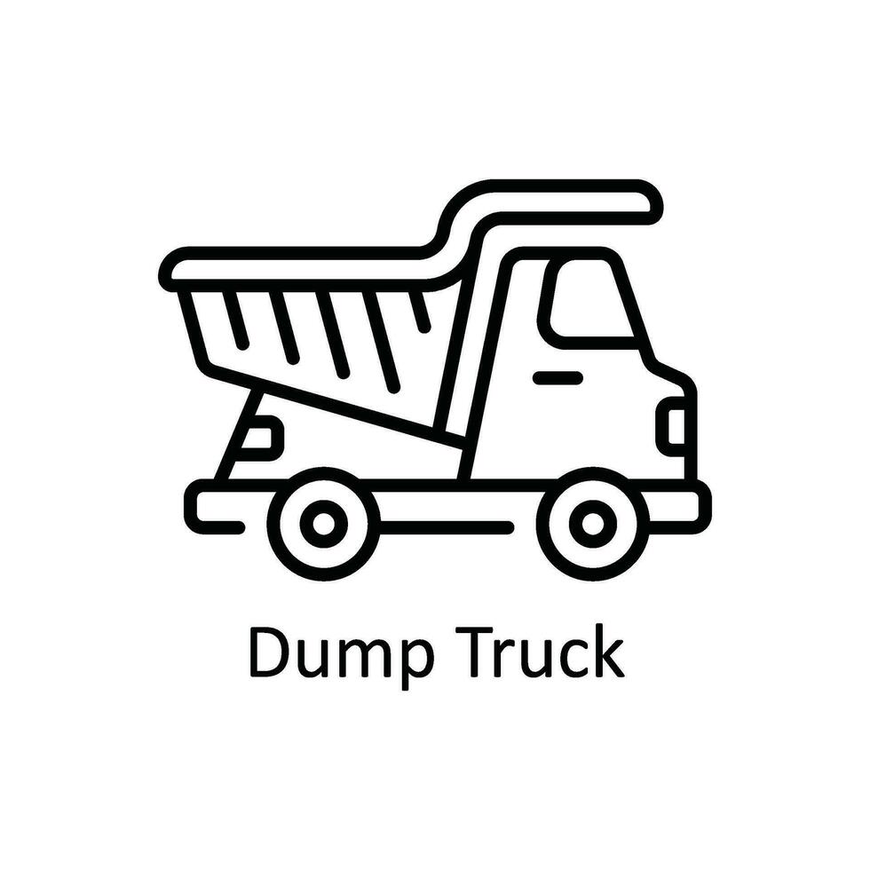 Dump Truck Vector  outline Icon Design illustration. Home Repair And Maintenance Symbol on White background EPS 10 File