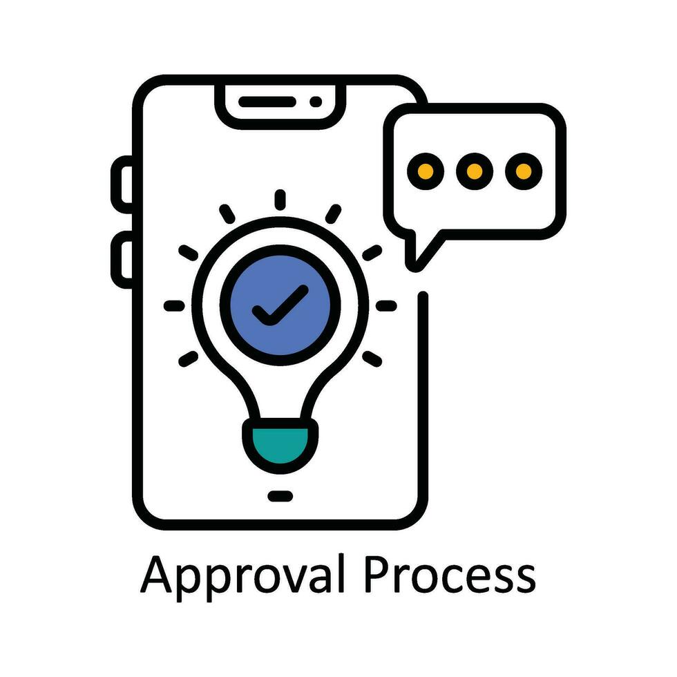Approval Process Vector Fill outline Icon Design illustration. Product