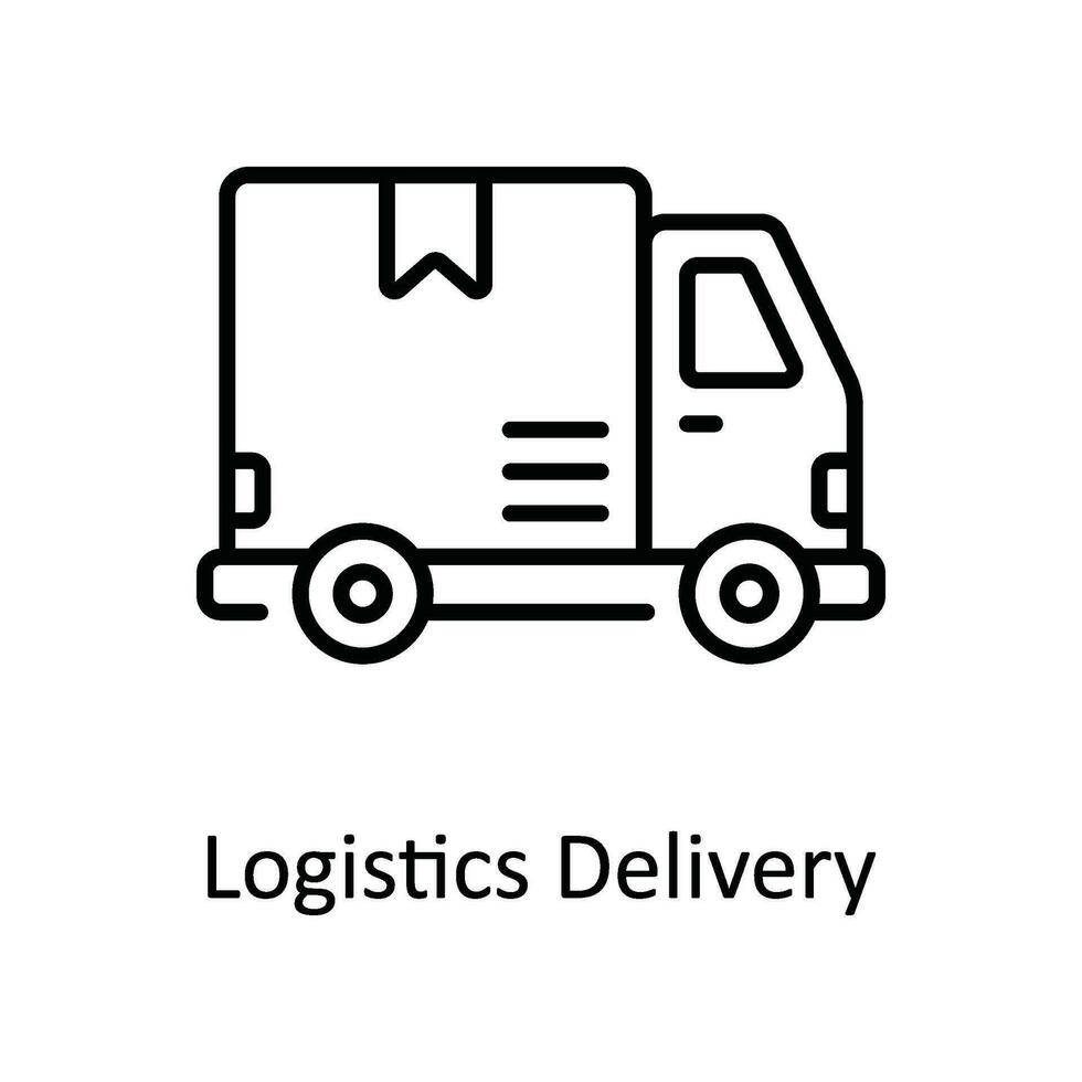 Logistics Delivery Vector  outline Icon Design illustration. Smart Industries Symbol on White background EPS 10 File