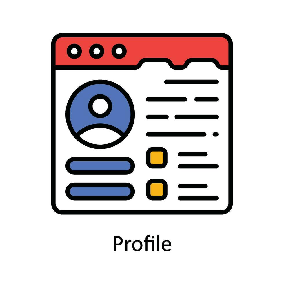 Profile Vector Fill outline Icon Design illustration. Product Management Symbol on White background EPS 10 File