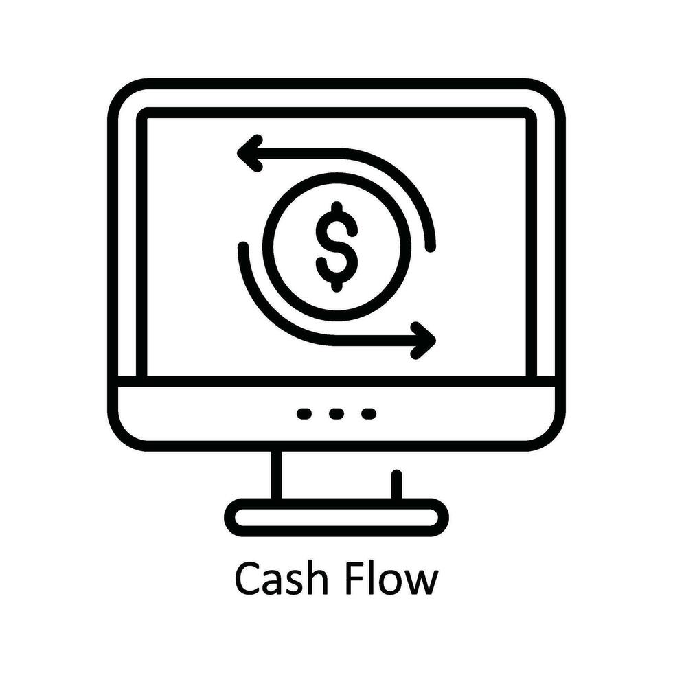 Cash Flow Vector  outline Icon Design illustration. Product Management Symbol on White background EPS 10 File