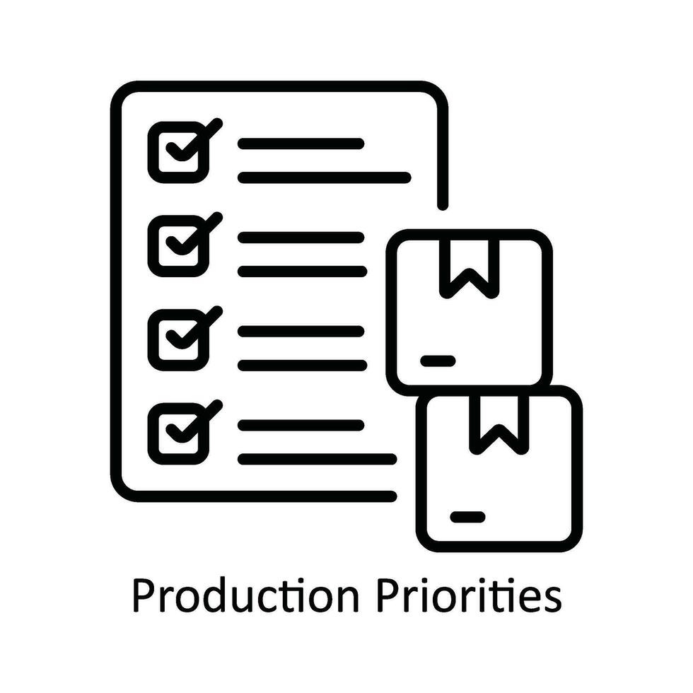 Production Priorities Vector  outline Icon Design illustration. Product Management Symbol on White background EPS 10 File