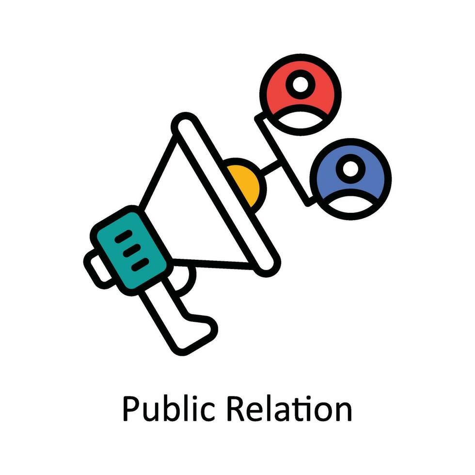 Public Relation Vector Fill outline Icon Design illustration. Digital Marketing  Symbol on White background EPS 10 File