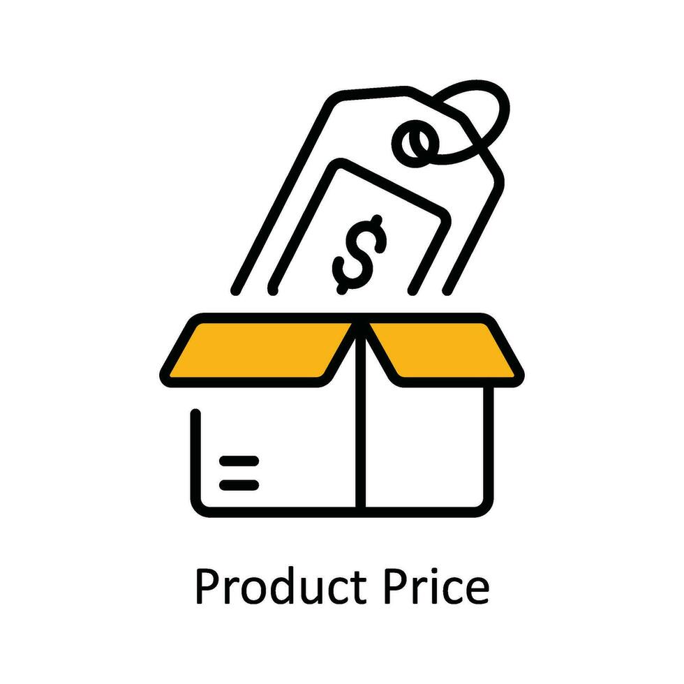 Product Price Vector Fill outline Icon Design illustration. Product Management Symbol on White background EPS 10 File
