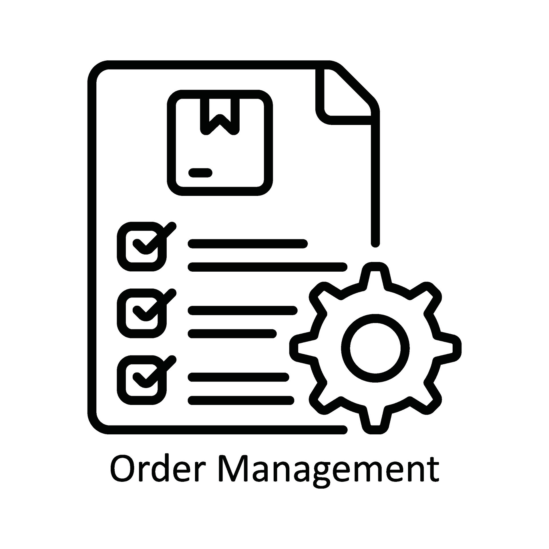 Order management vector outline icon design illustration product