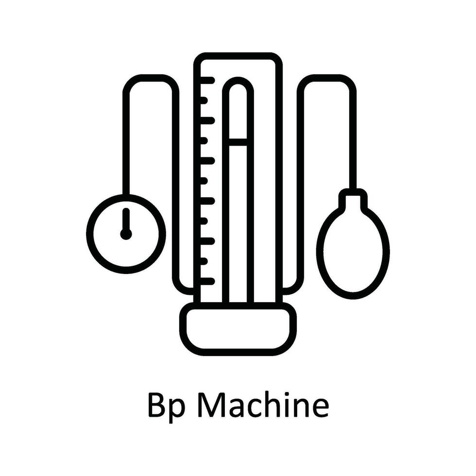 bp máquina vector contorno icono diseño ilustración. farmacia símbolo en blanco antecedentes eps 10 archivo