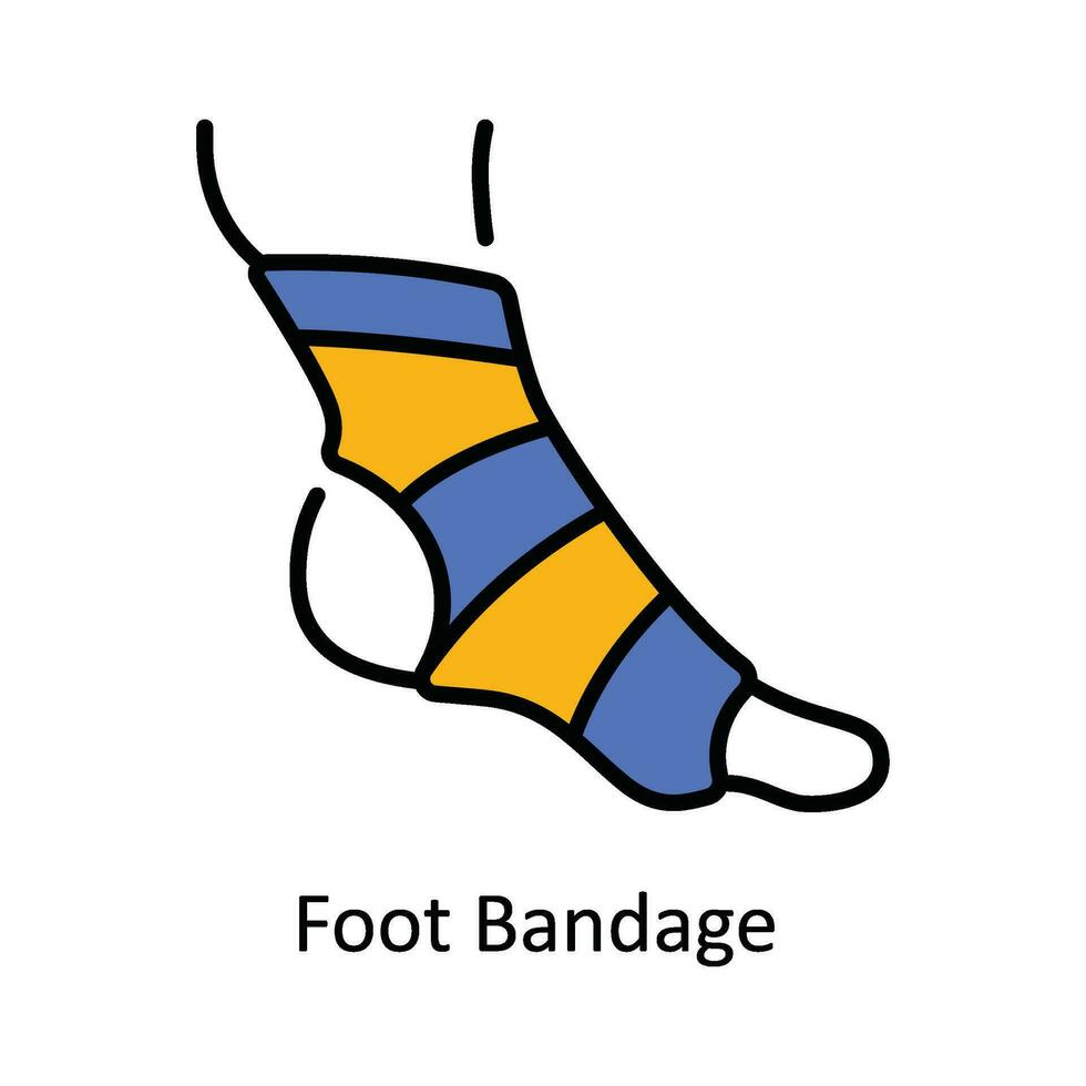 Foot Bandage Vector Fill outline Icon Design illustration. Pharmacy  Symbol on White background EPS 10 File