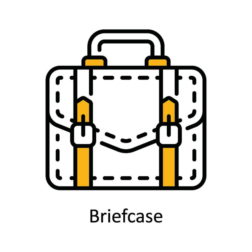 Briefcase Vector Fill outline Icon Design illustration. Travel and Hotel Symbol on White background EPS 10 File