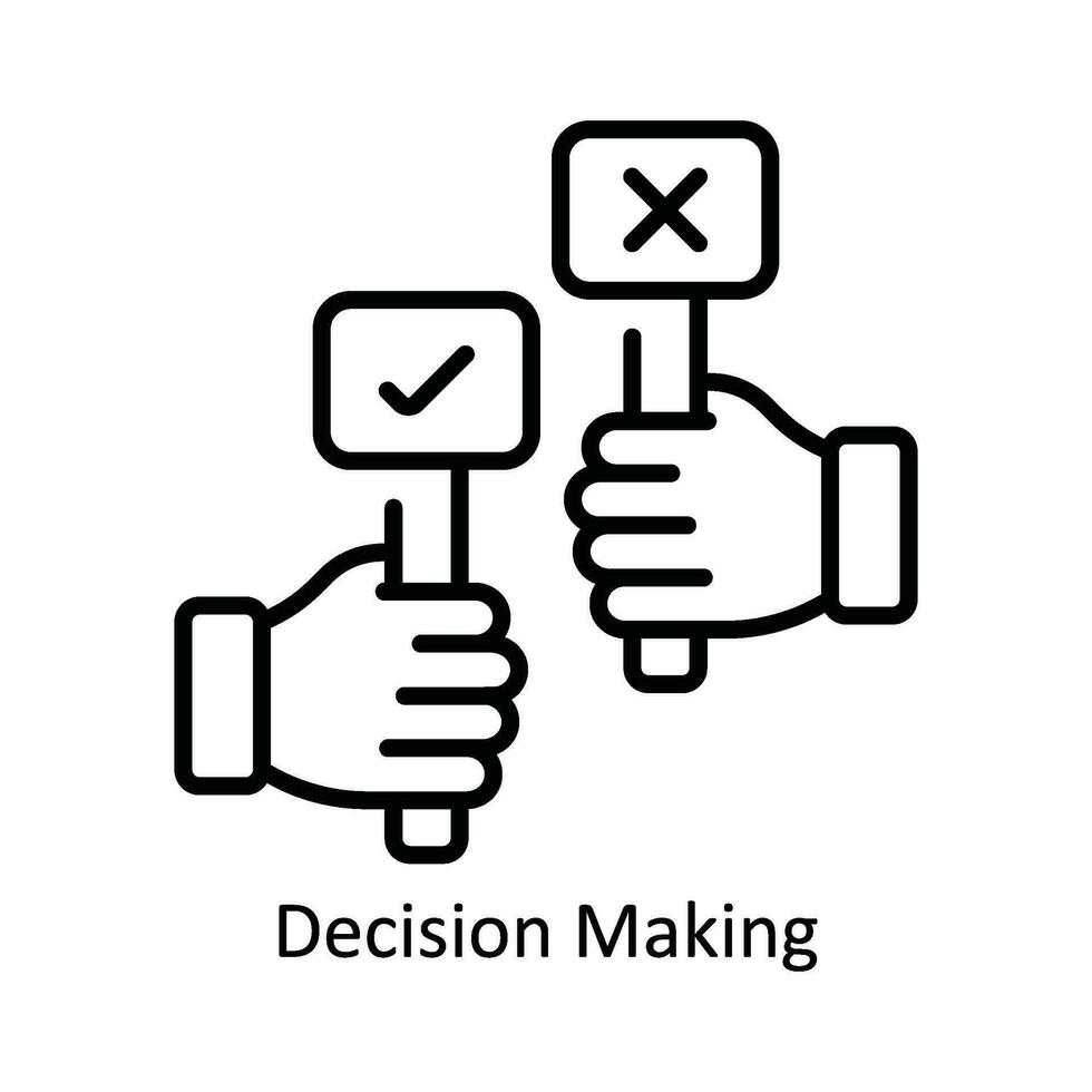 Decision Making Vector  outline Icon Design illustration. Product Management Symbol on White background EPS 10 File