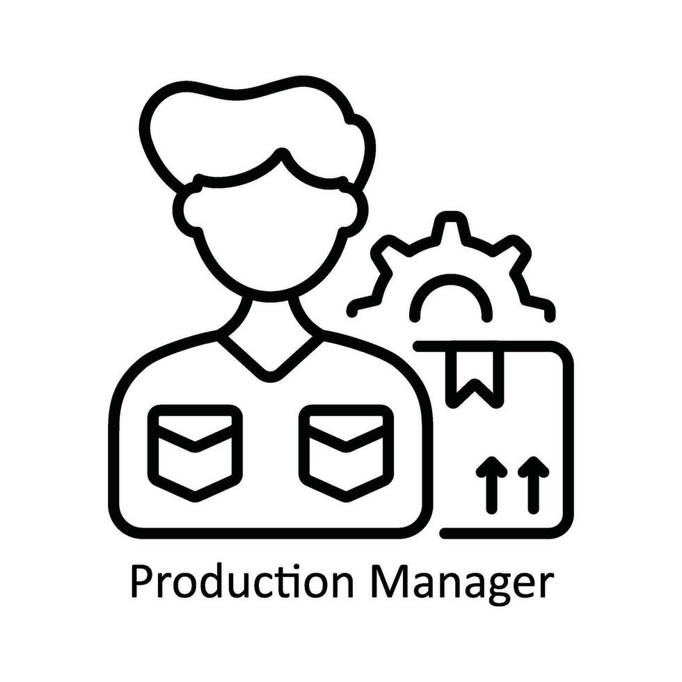 Production Manager Vector  outline Icon Design illustration. Product Management Symbol on White background EPS 10 File