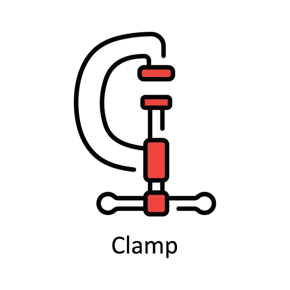 Clamp Vector Fill outline Icon Design illustration. Home Repair And Maintenance Symbol on White background EPS 10 File