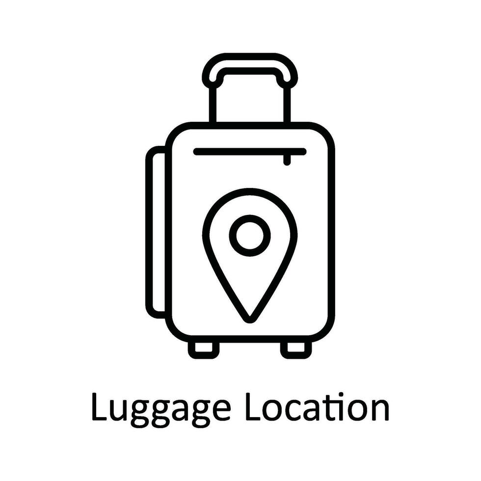 Luggage Location Vector  outline Icon Design illustration. Map and Navigation Symbol on White background EPS 10 File