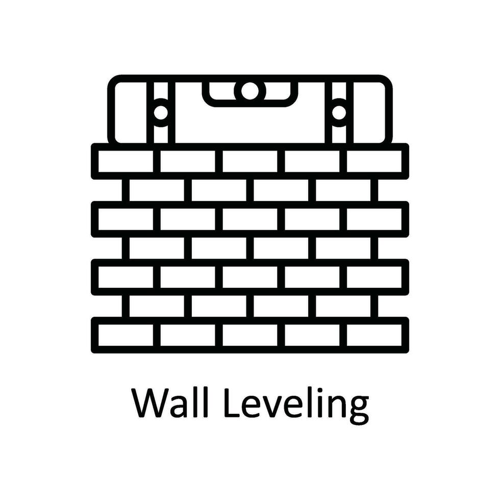 Wall Leveling Vector  outline Icon Design illustration. Home Repair And Maintenance Symbol on White background EPS 10 File