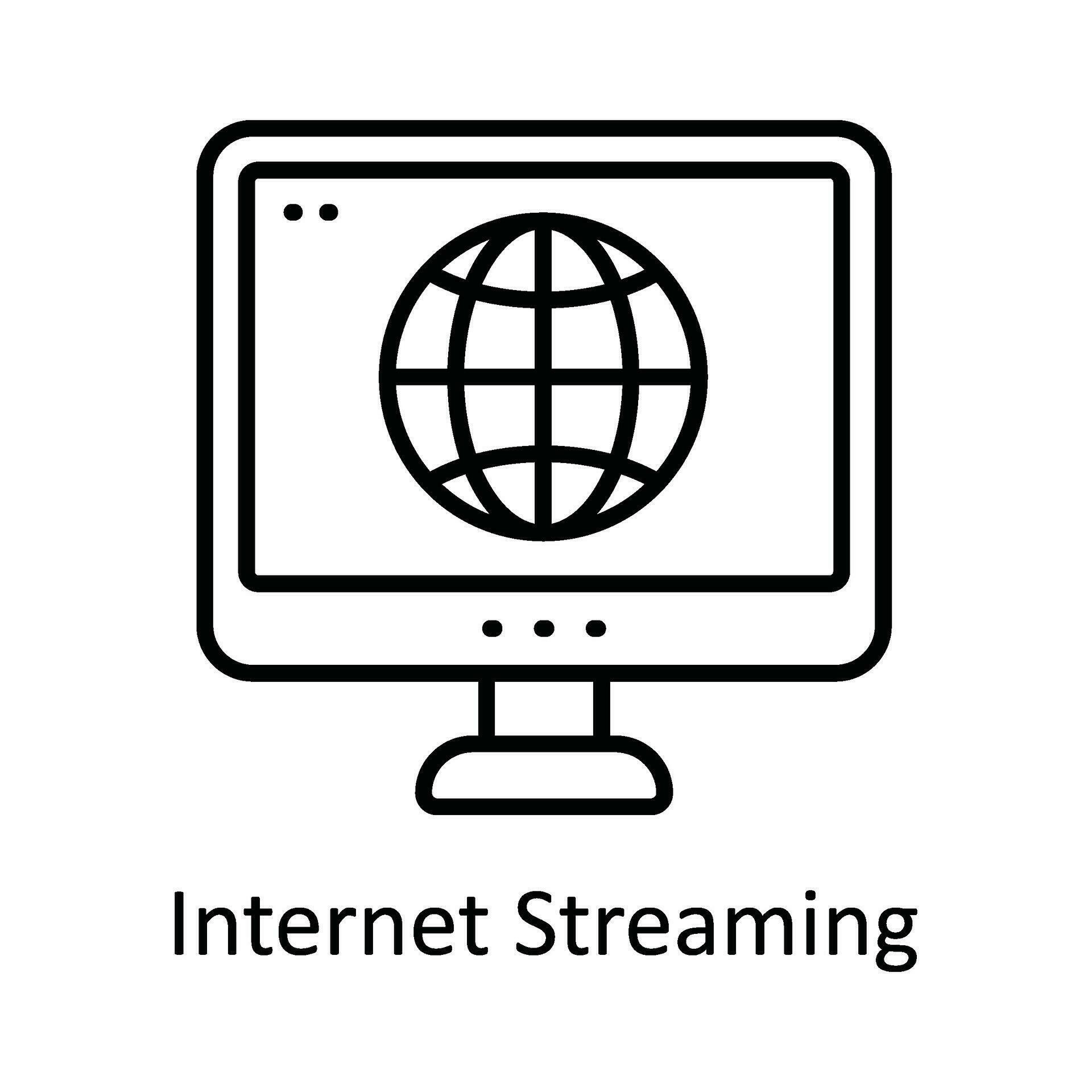 Streaming Vector outline Icon Design illustration. Online streaming Symbol on White