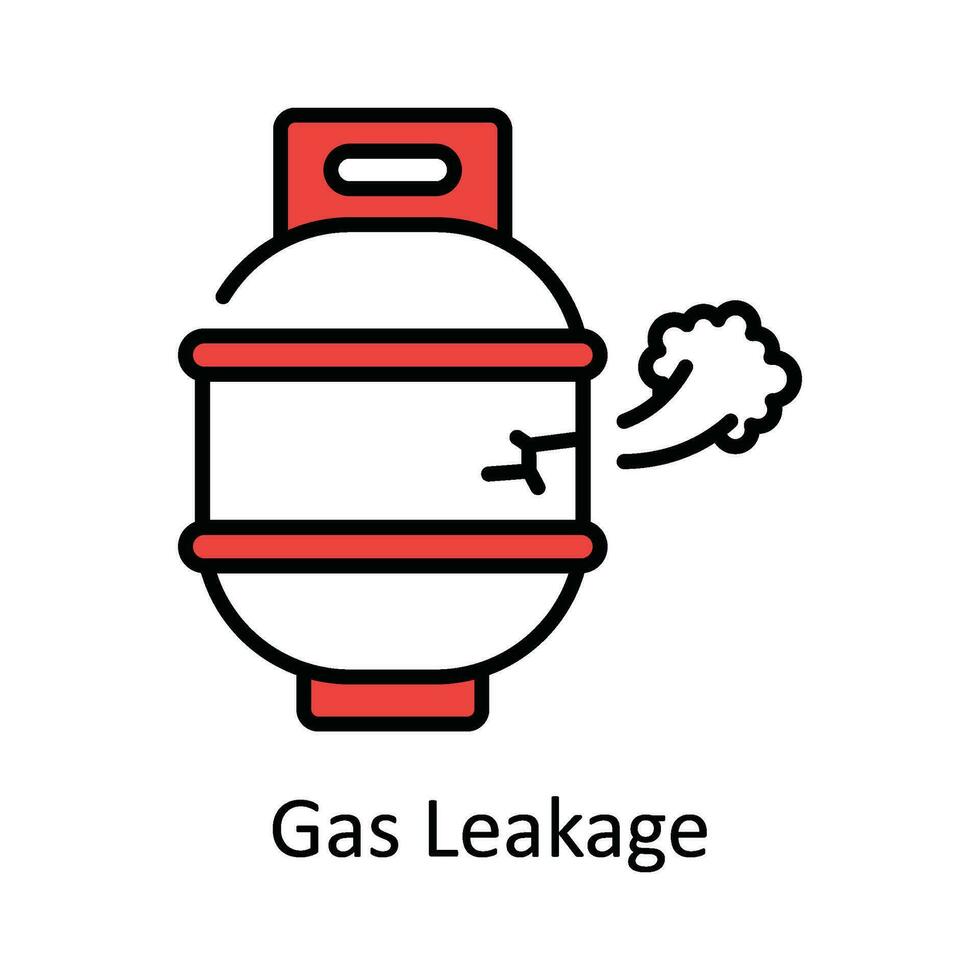 Gas Leakage Vector Fill outline Icon Design illustration. Home Repair And Maintenance Symbol on White background EPS 10 File