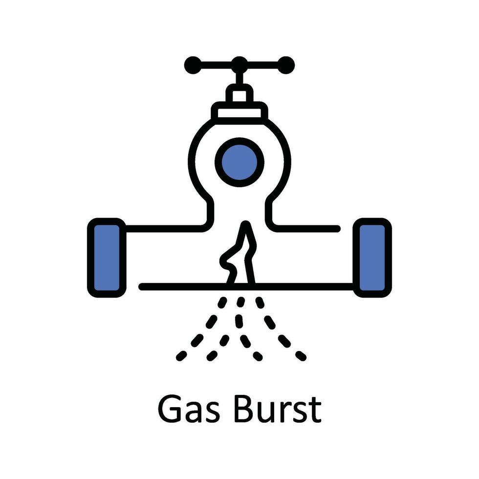 Gas Burst Vector Fill outline Icon Design illustration. Home Repair And Maintenance Symbol on White background EPS 10 File