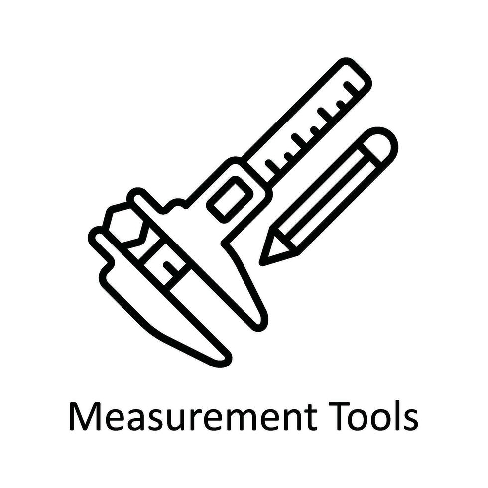 Measurement Tools Vector  outline Icon Design illustration. Home Repair And Maintenance Symbol on White background EPS 10 File