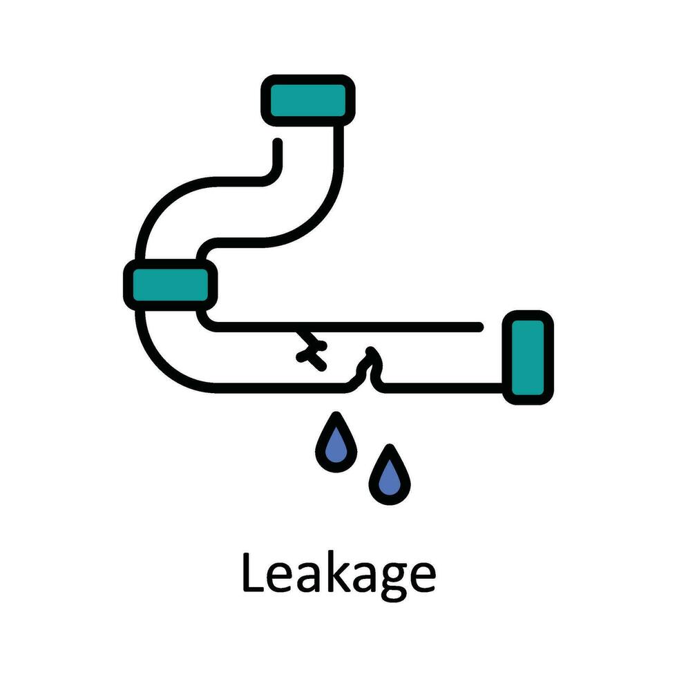 Leakage Vector Fill outline Icon Design illustration. Home Repair And Maintenance Symbol on White background EPS 10 File