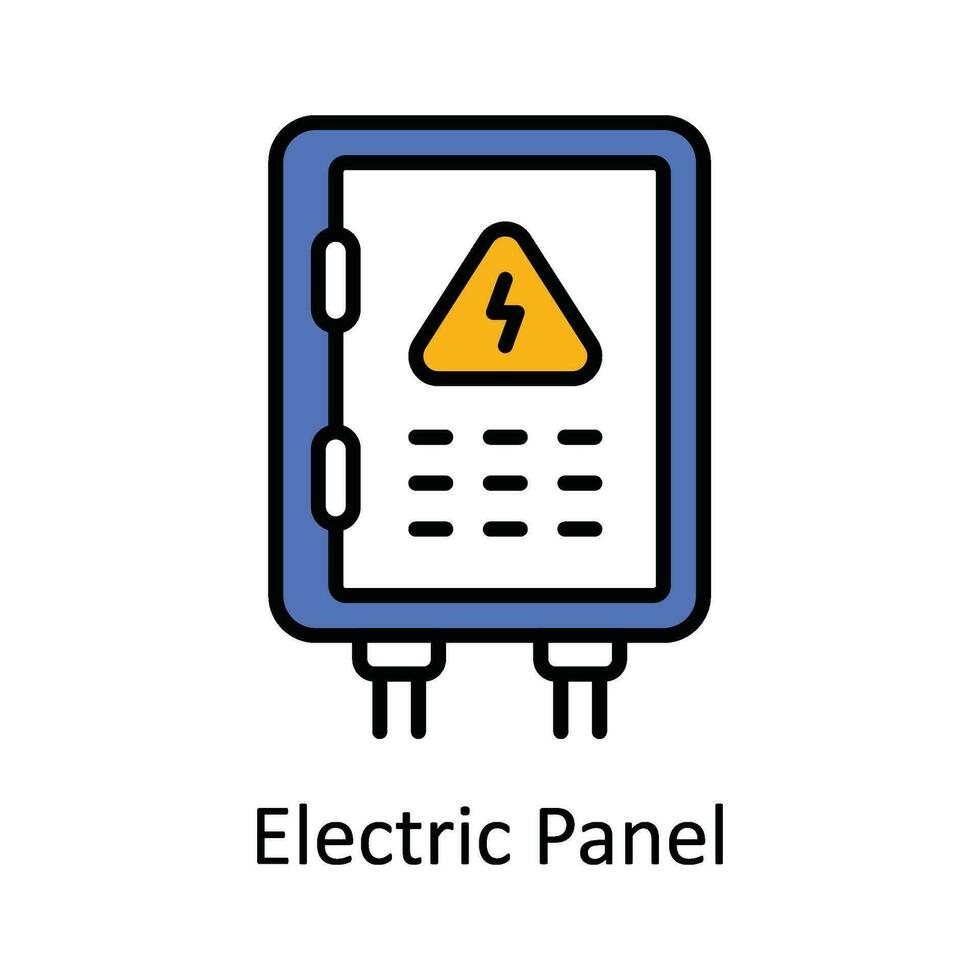 eléctrico panel vector llenar contorno icono diseño ilustración. hogar reparar y mantenimiento símbolo en blanco antecedentes eps 10 archivo