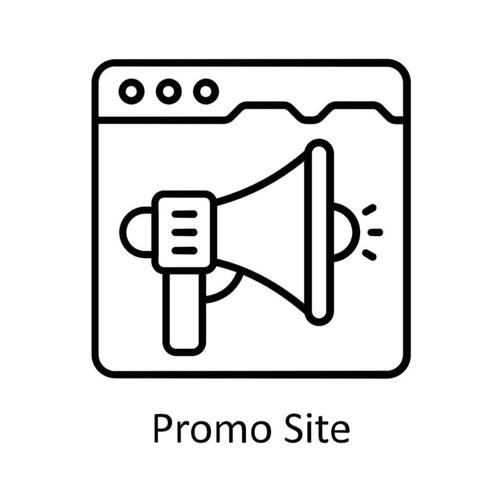 Promo Site Vector   outline Icon Design illustration. Online streaming Symbol on White background EPS 10 File