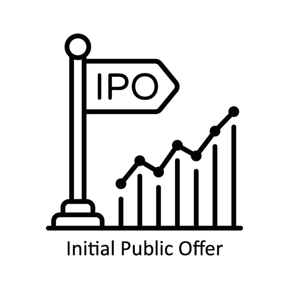 Initial Public Offer Vector  outline Icon Design illustration. Product Management Symbol on White background EPS 10 File