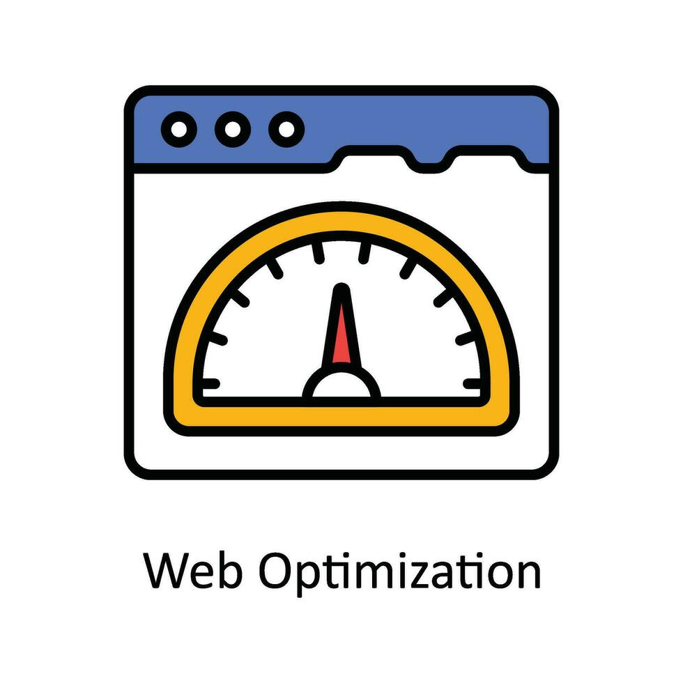 Web Optimization Vector Fill outline Icon Design illustration. Digital Marketing  Symbol on White background EPS 10 File