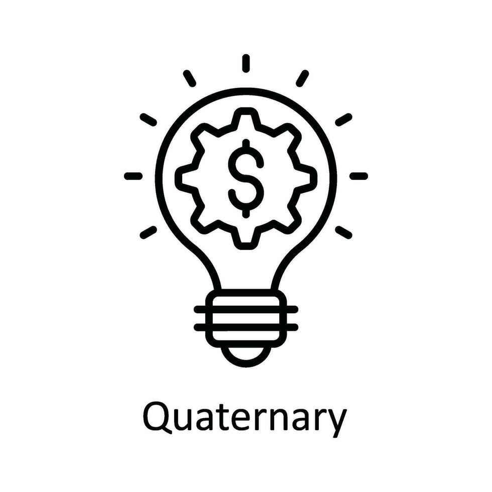 Quaternary Vector  outline Icon Design illustration. Smart Industries Symbol on White background EPS 10 File