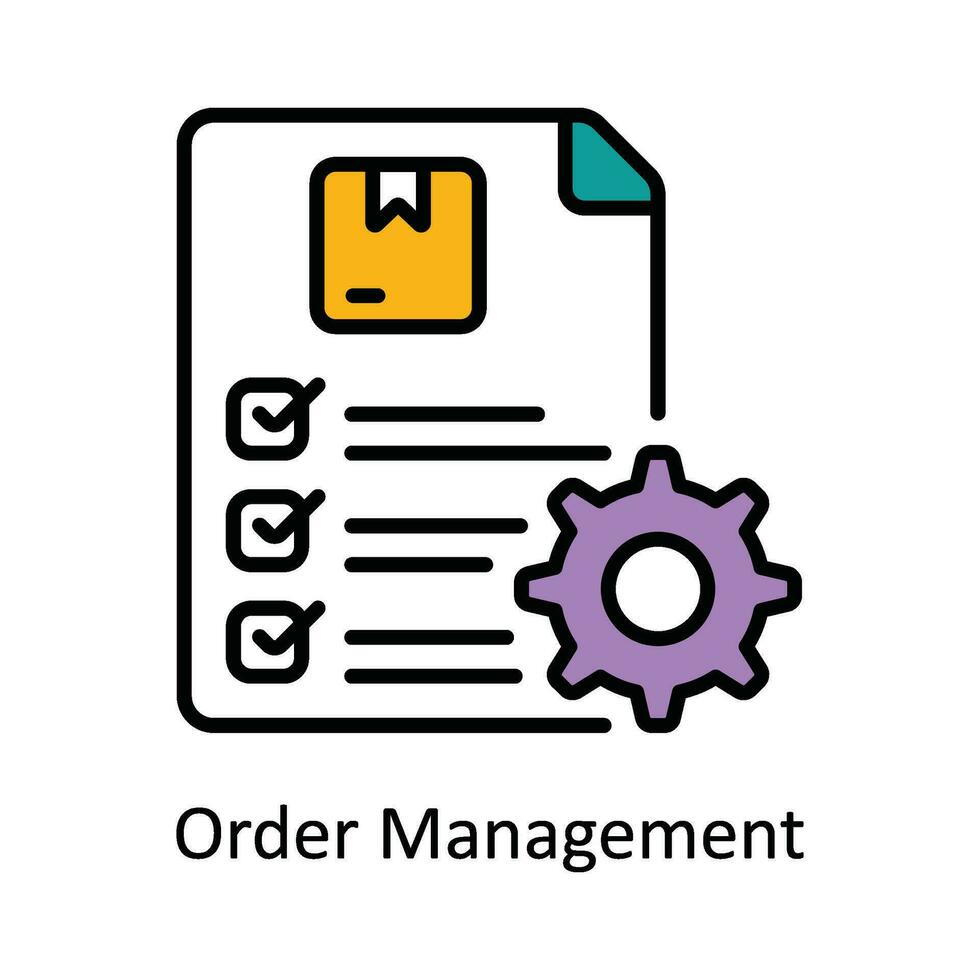 Order Management Vector Fill outline Icon Design illustration. Product Management Symbol on White background EPS 10 File