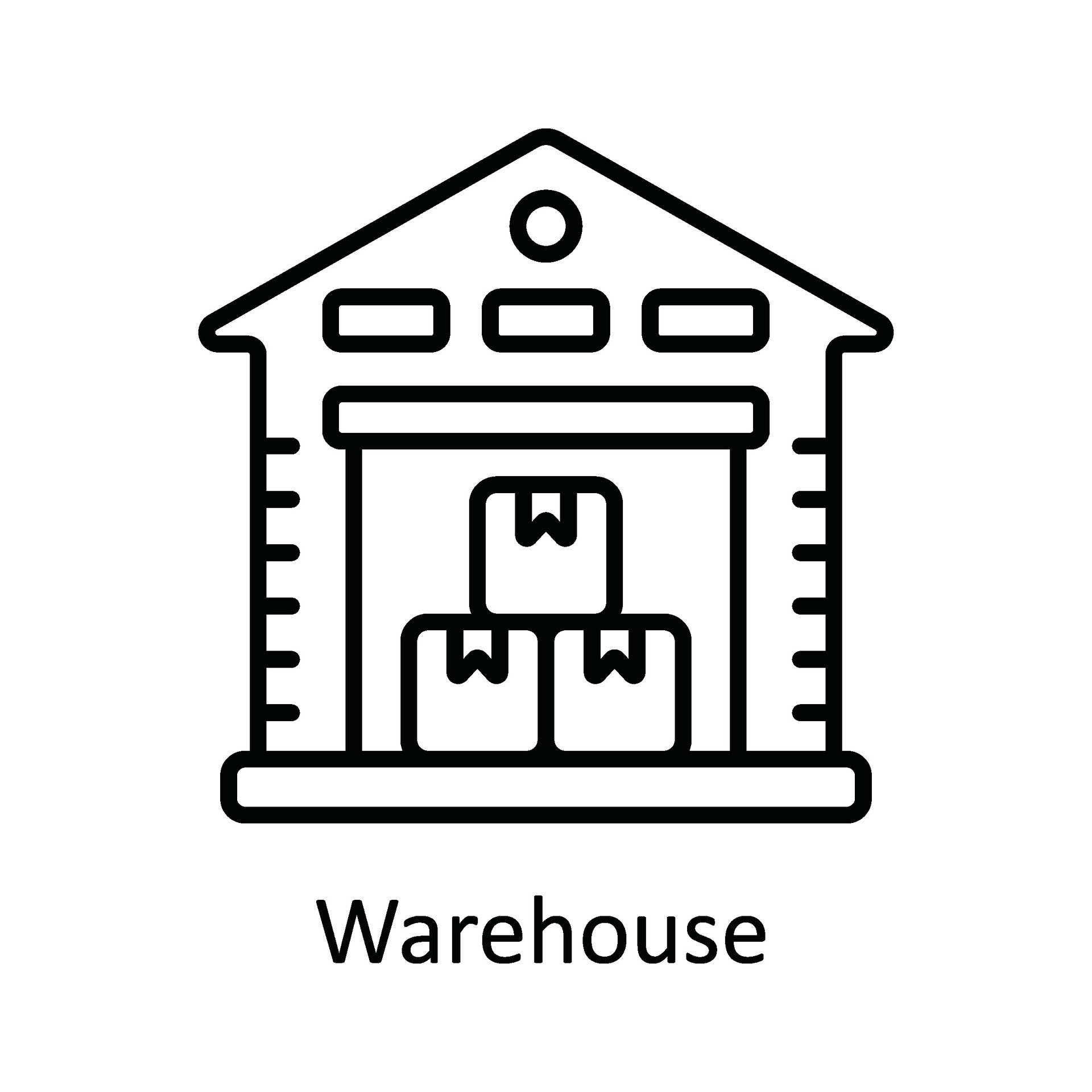 Warehouse Vector outline Icon Design illustration. Smart Industries