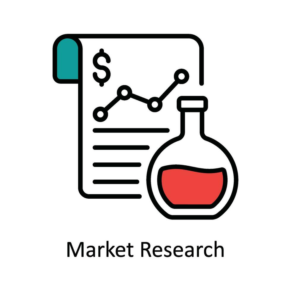 Market Research Vector Fill outline Icon Design illustration. Digital Marketing  Symbol on White background EPS 10 File