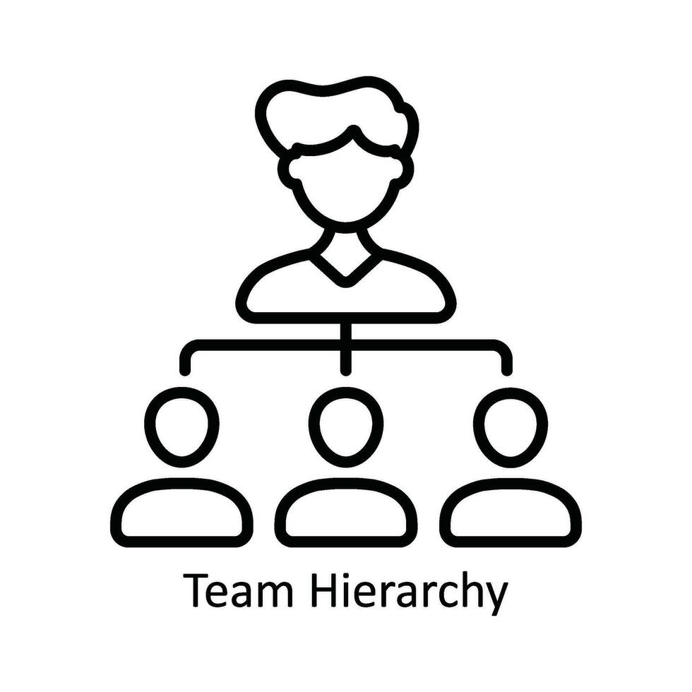 Team Hierarchy Vector  outline Icon Design illustration. Product Management Symbol on White background EPS 10 File