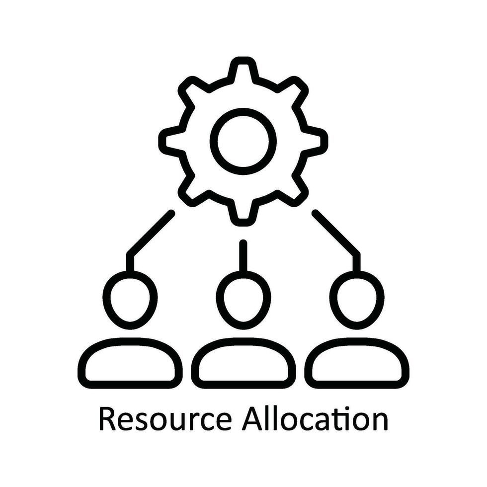 Resource Allocation Vector  outline Icon Design illustration. Product Management Symbol on White background EPS 10 File