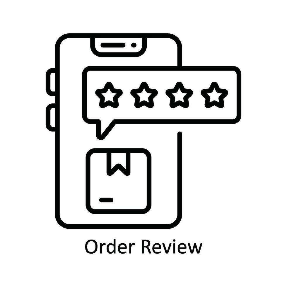 Order Review Vector  outline Icon Design illustration. Product Management Symbol on White background EPS 10 File