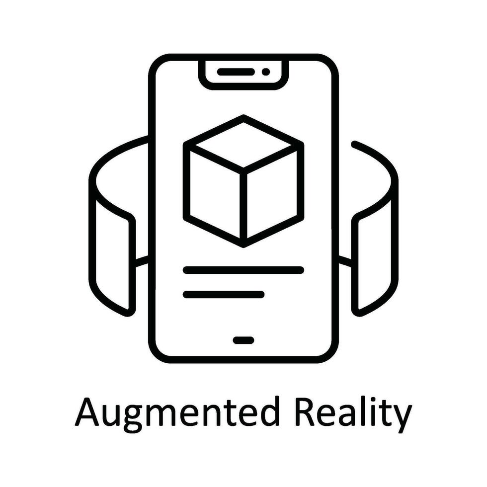 Augmented Reality Vector  outline Icon Design illustration. Smart Industries Symbol on White background EPS 10 File