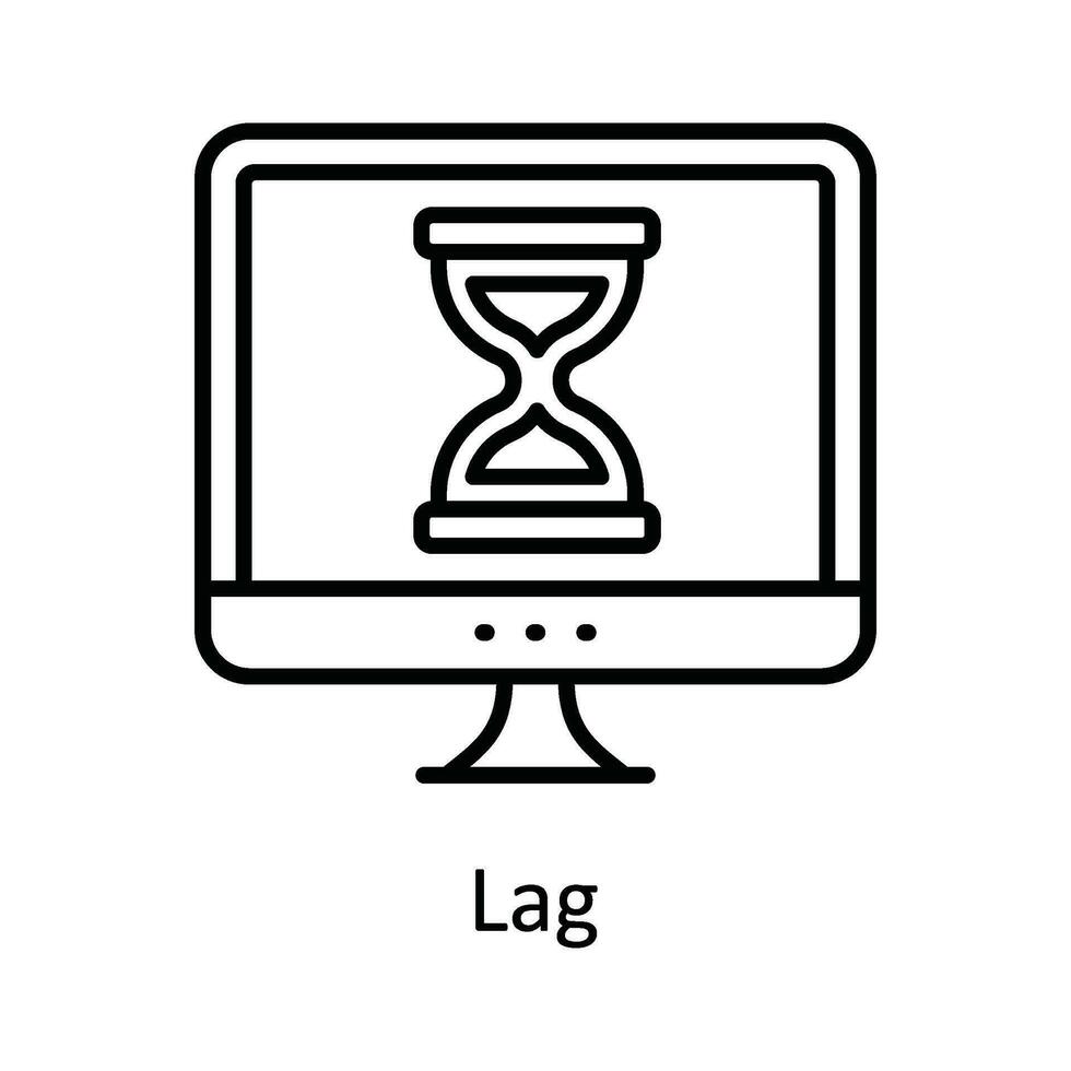 Lag Vector   outline Icon Design illustration. Online streaming Symbol on White background EPS 10 File