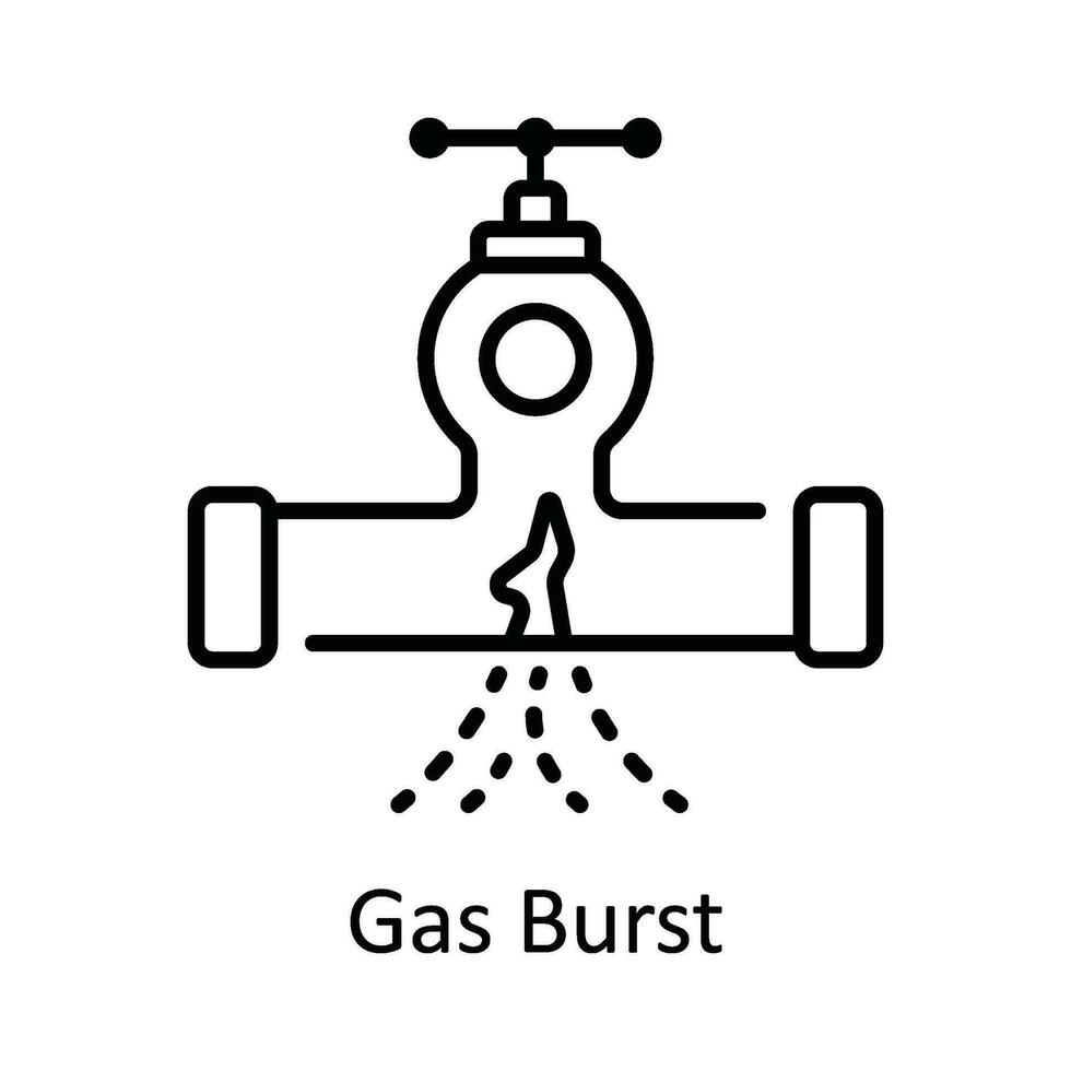 Gas Burst Vector  outline Icon Design illustration. Home Repair And Maintenance Symbol on White background EPS 10 File