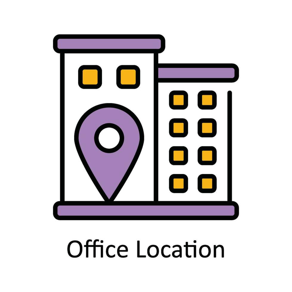 oficina ubicación vector llenar contorno icono diseño ilustración. mapa y navegación símbolo en blanco antecedentes eps 10 archivo