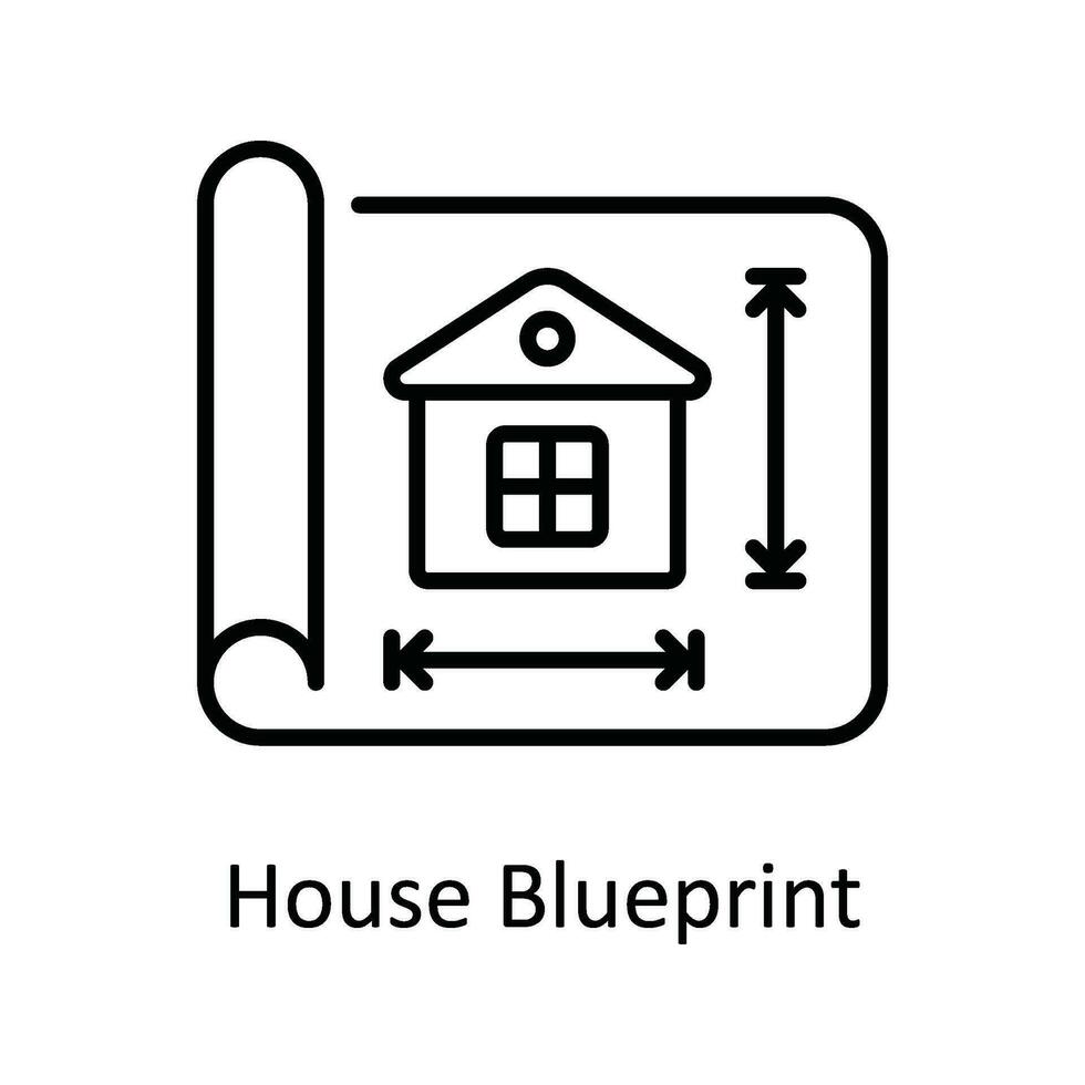House Blueprint Vector  outline Icon Design illustration. Home Repair And Maintenance Symbol on White background EPS 10 File