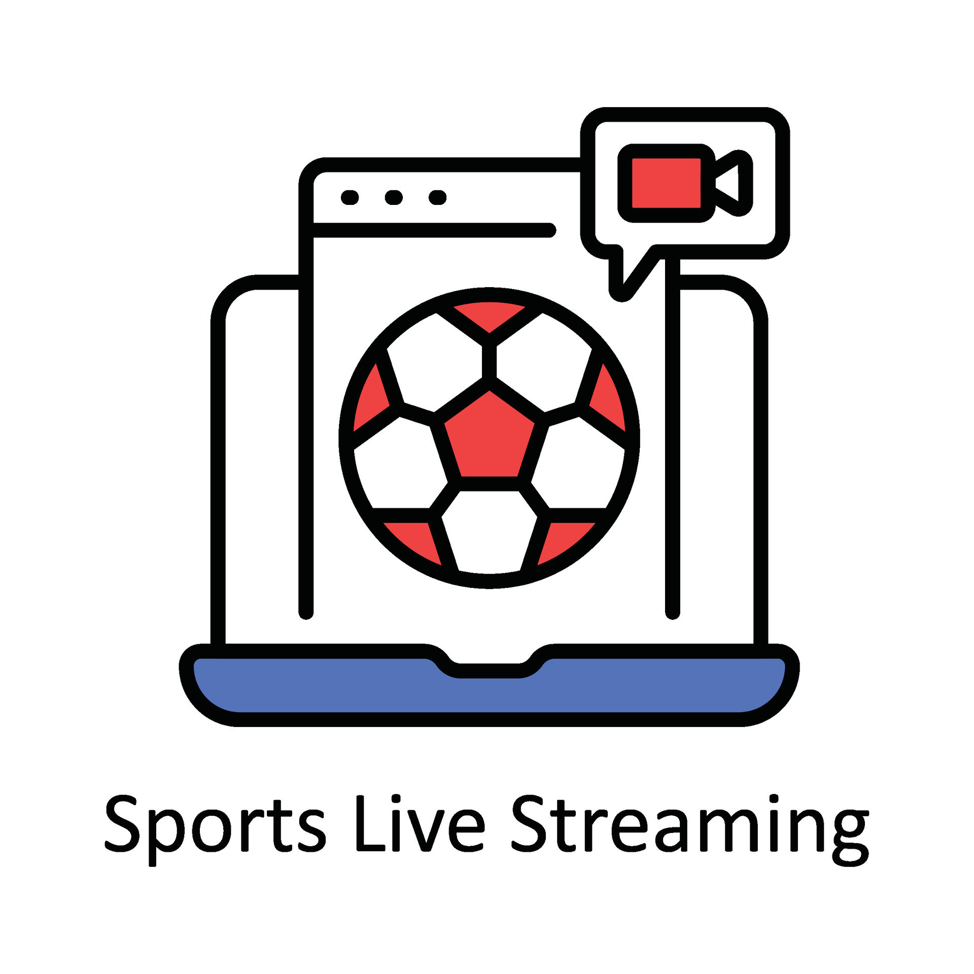 Sports Live Streaming Vector Fill outline Icon Design illustration