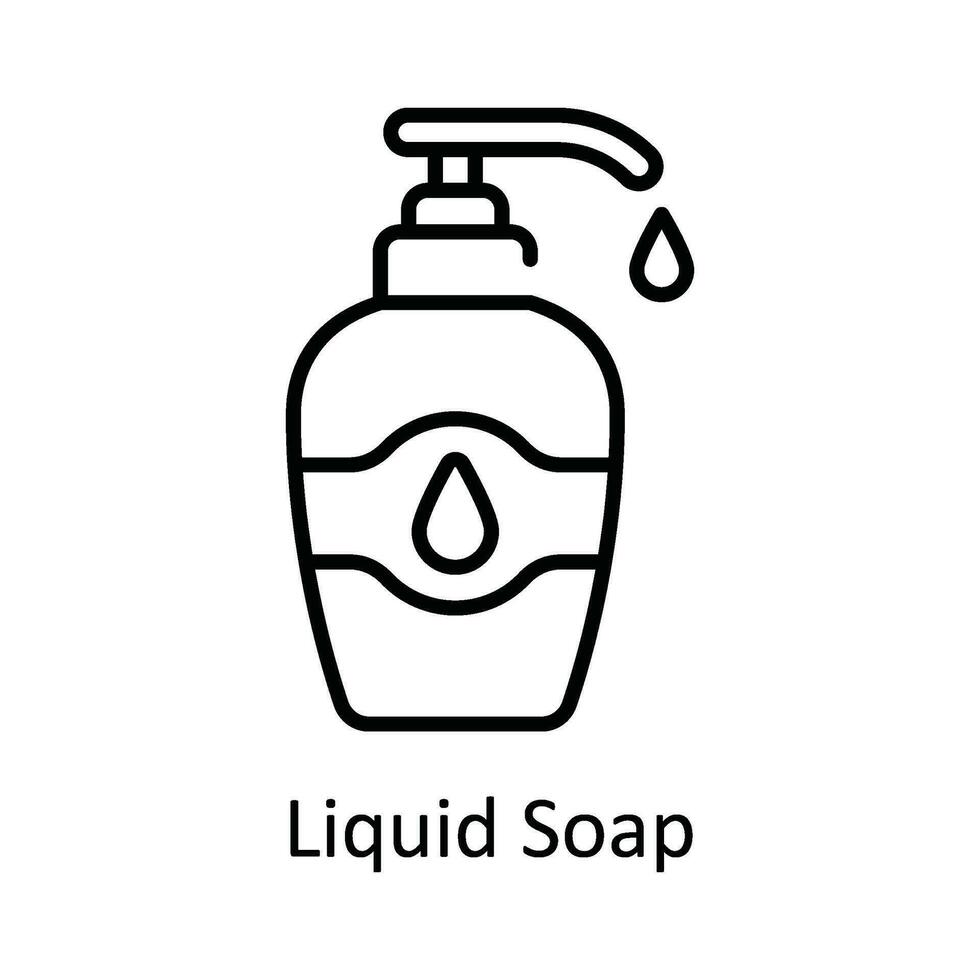 Liquid Soap Vector  outline Icon Design illustration. Home Repair And Maintenance Symbol on White background EPS 10 File