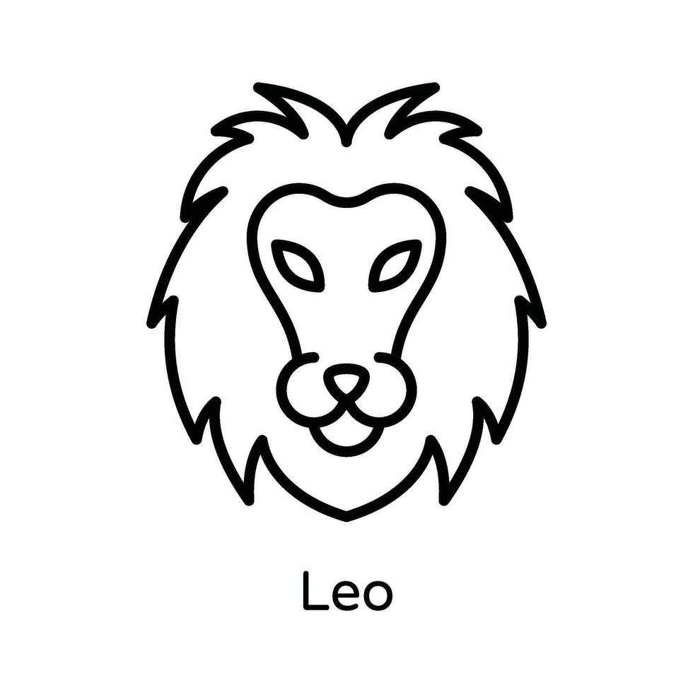 León vector contorno icono diseño ilustración. astrología y zodíaco señales símbolo en blanco antecedentes eps 10 archivo